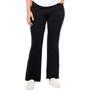 Quacker Factory DreamJeanne Pull-On 5 Pocket Bootcut Jeans Black - Short